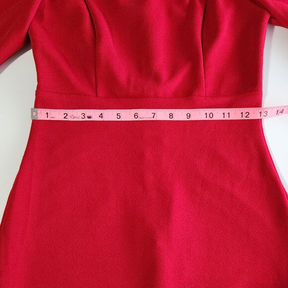Teeze Me Red Off Shoulder Ruffled Sleeve Cocktail Dress - Size 7/8 - Picture 9 of 12